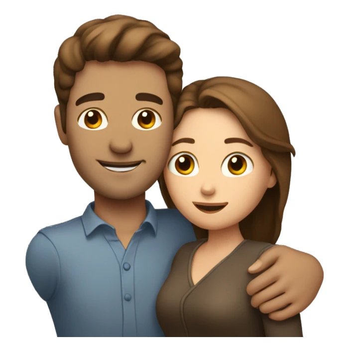 Man hug woman with brown hair  sticker