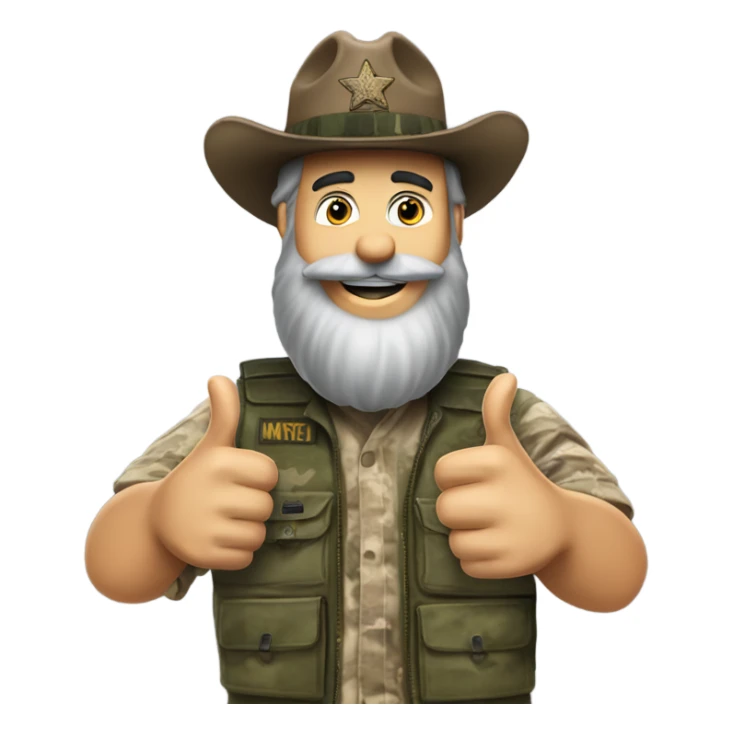 Si from duck dynasty giving a thumbs up sticker