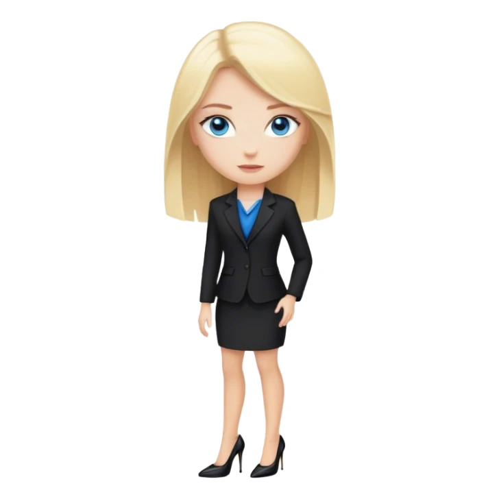 A blond girl blue eyes, Business Outfit, wearing black high heels  sticker