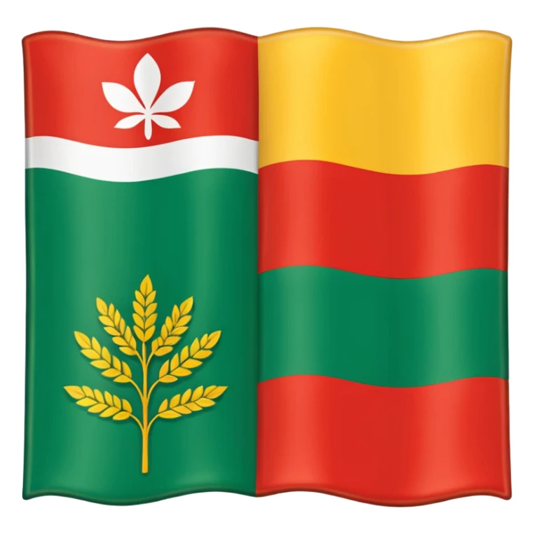 The herb of Rokiškis as a flag: devided in 4 parts... sticker