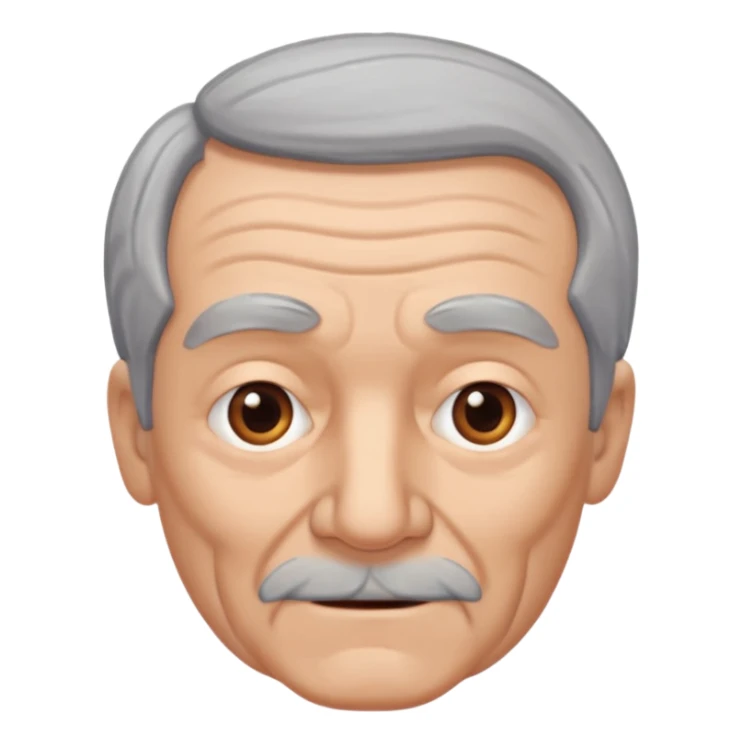 señor muy mayor pelo gris sin bigote con poco pelo sticker