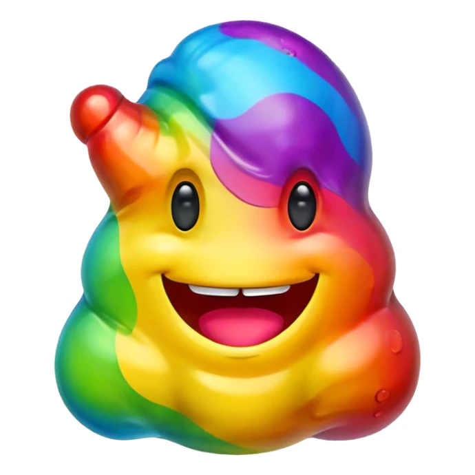 a rainbow gummy poop emoji monster sticker