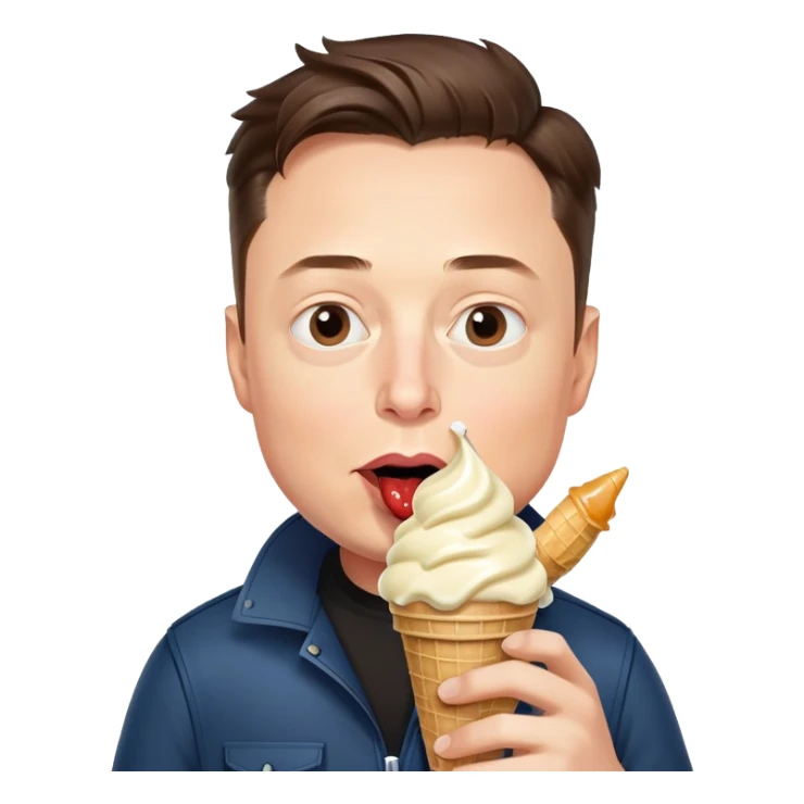Elon musk eating ice cream  sticker