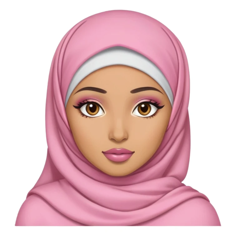pretty lightskin pink hijabi baddie with makeup sticker