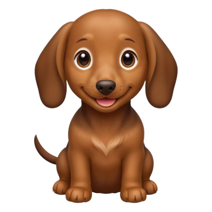 Perrito salchicha marrón sonriendo sticker