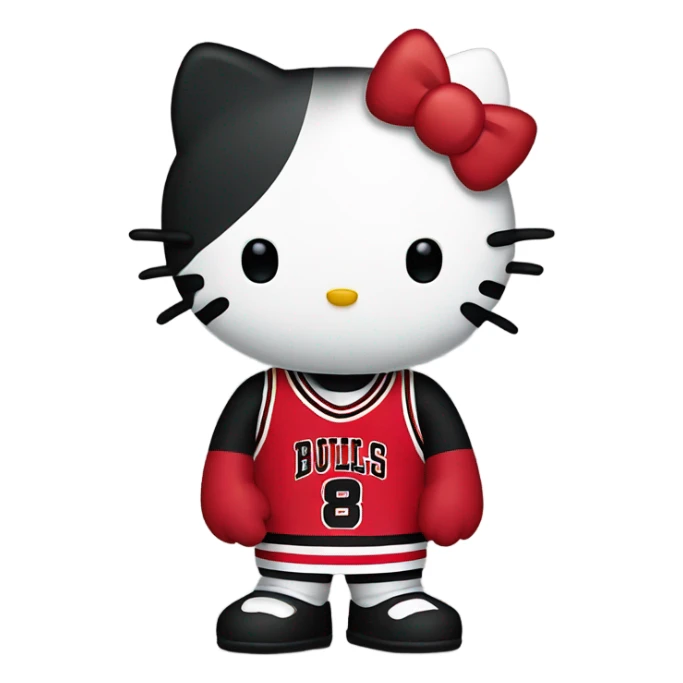 Hello kitty wearing a bulls jersey  sticker