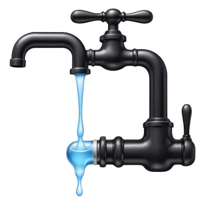 
water pouring from an old tap, 1980 sticker