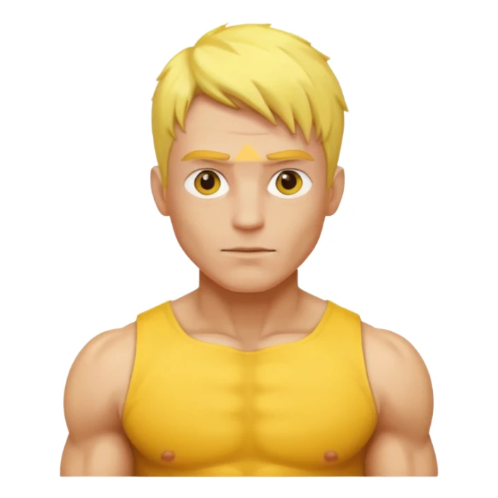 Male core muscles yellow default skin and hair sticker