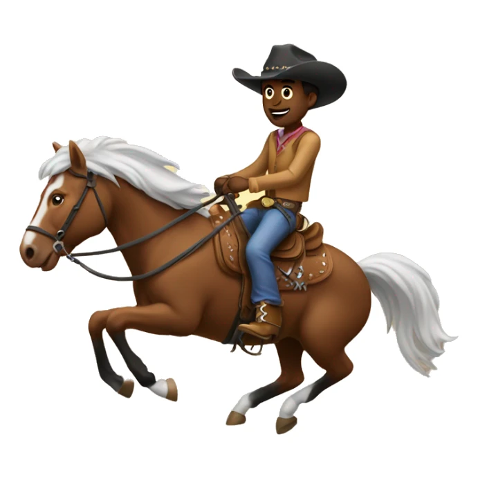 Cowboy riding rearinghorse sticker