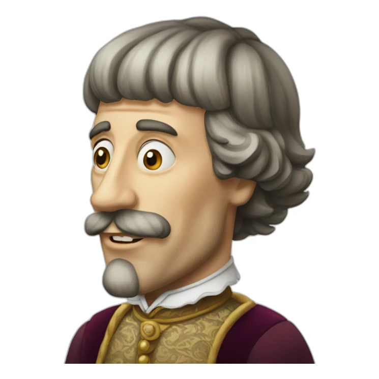 man with an ugly protruding Habsburg jaw sticker
