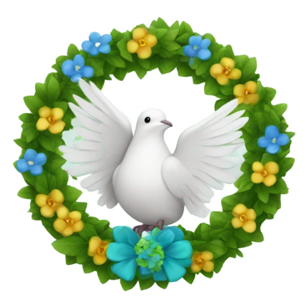 A dove with a green blooming peace wreath sticker