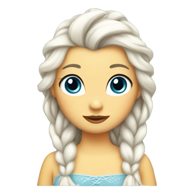 duck with hair like Elsa from frozen, white braids, blue eyes sticker