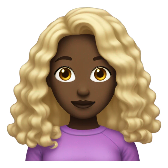 darkskin girl with blonde wavy hair sticker