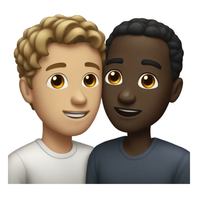 One derkskin man kissing a lightskin man  sticker