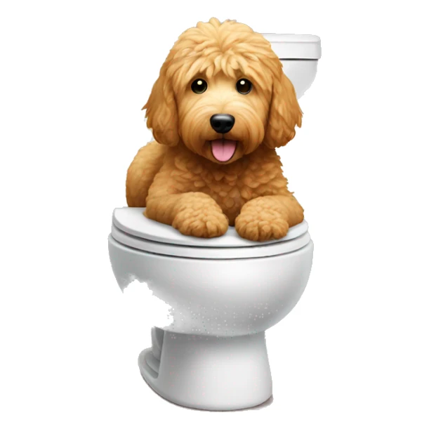 Golden doodle on top of the toilet sticker