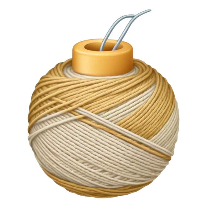 ball of knitting thread milk colour without anything sticker