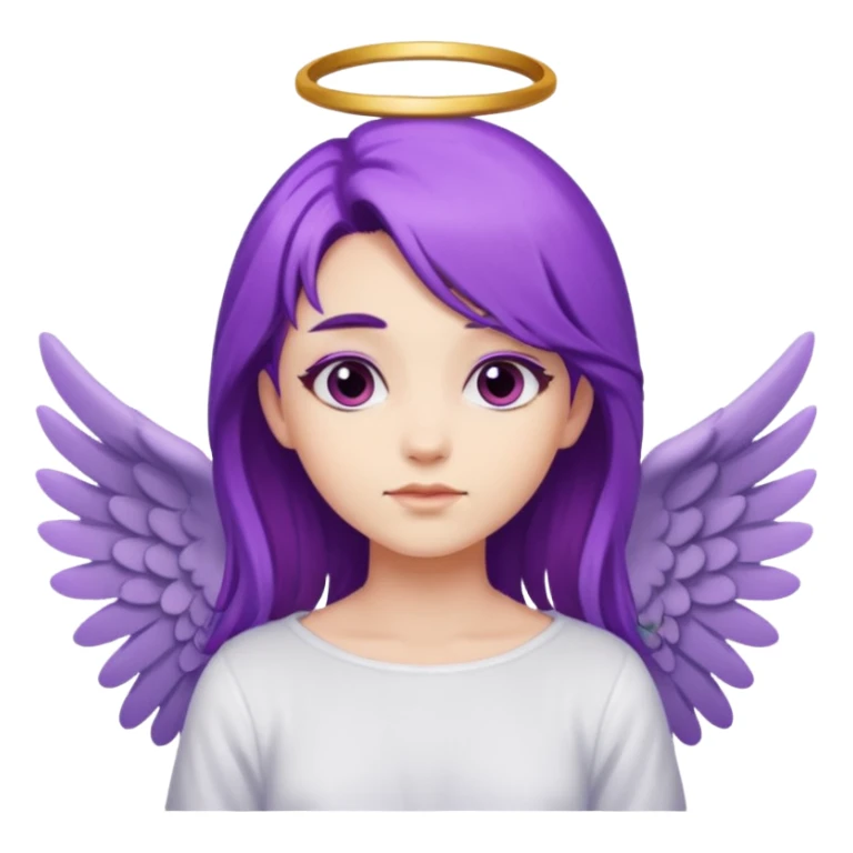 differnt angel with purple hair with wings sticker