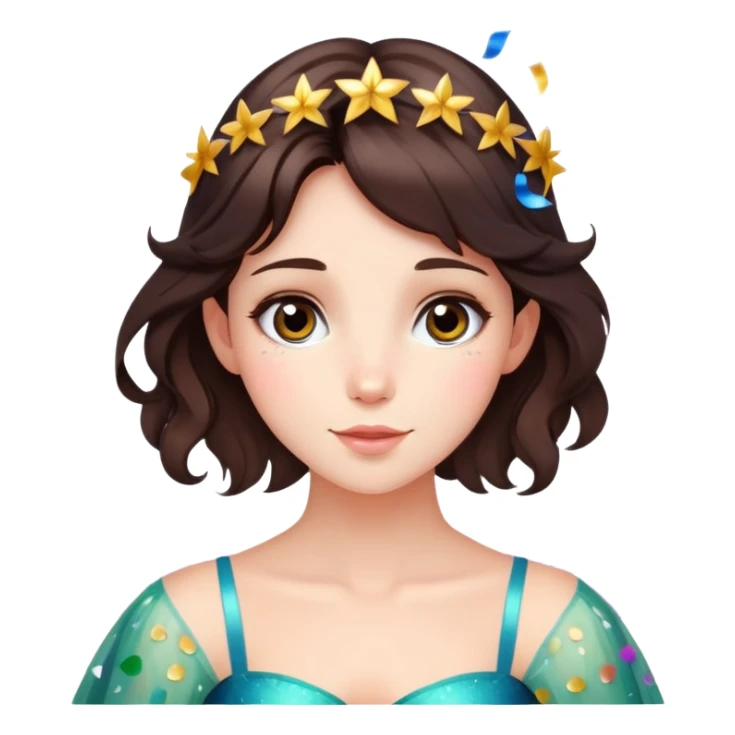 Beautiful Birthday Confetti fairy brunette sticker