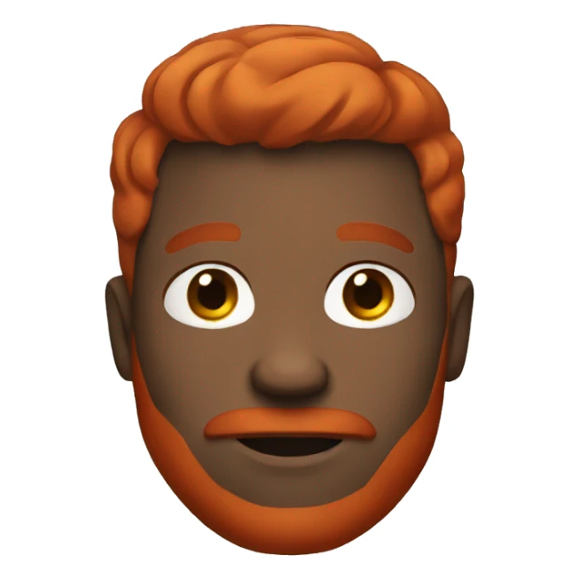Black man with short red hair and red beard and red mustache sticker