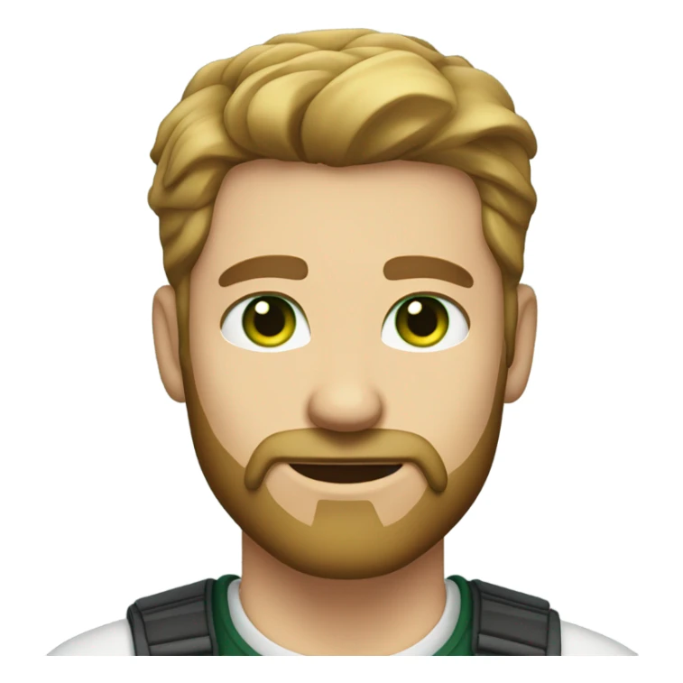 handsome man with beard and green eyes light skin sticker