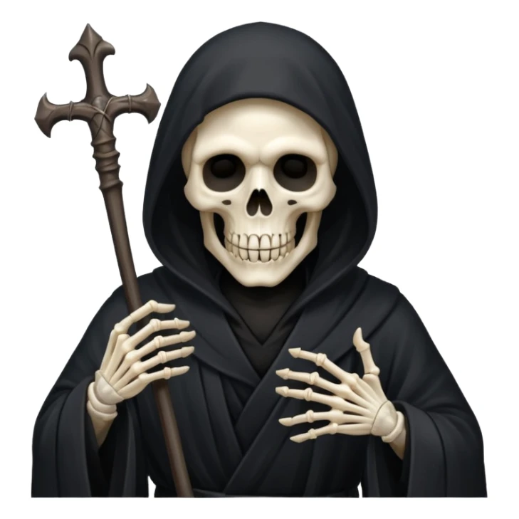 grim reaper not his face him in his black robe that cover his face  sticker