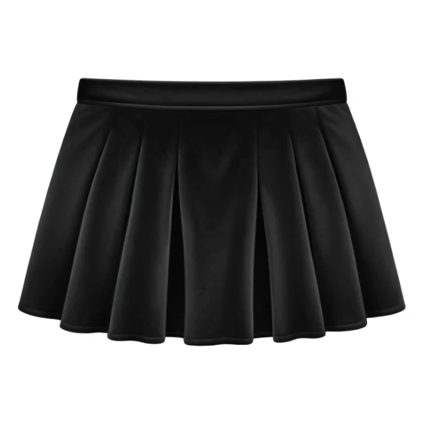 super realistic black velvet mini skirt isolated sticker