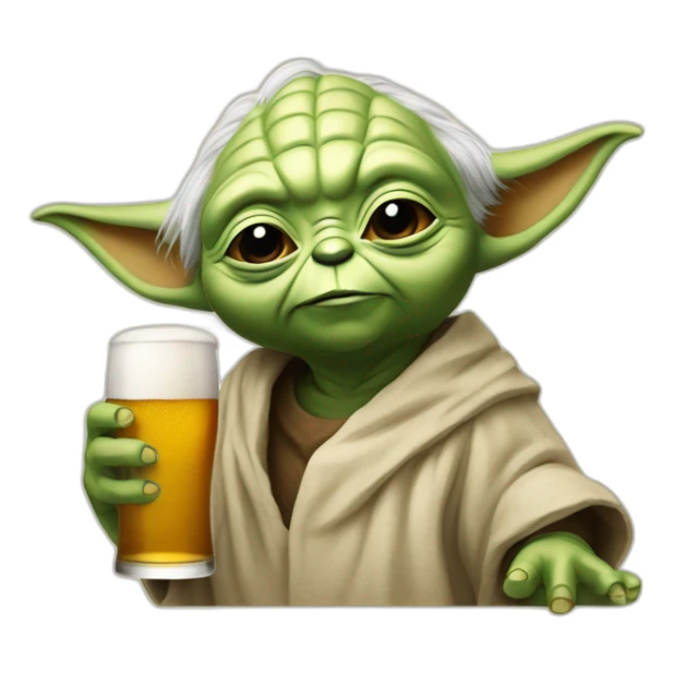 yoda qui boit une biere sticker