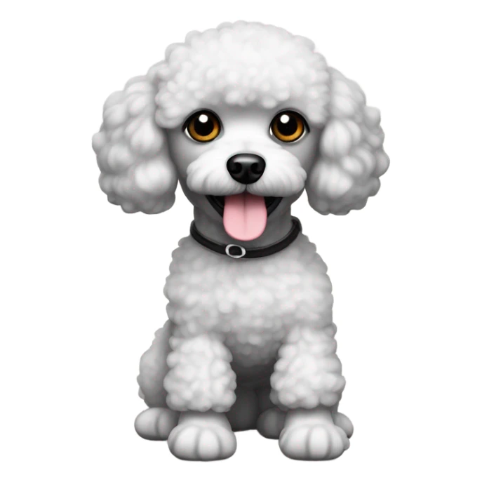 black head and body white, little toy poodle sticker