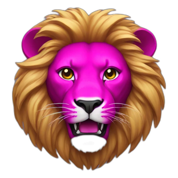Magenta lion sticker
