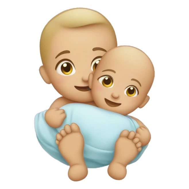 baby carrying another baby sticker