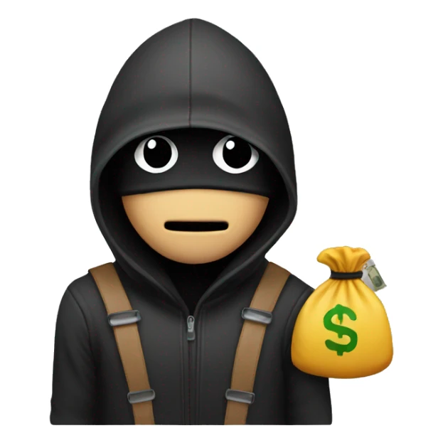 Robber emoji with a money bag sticker