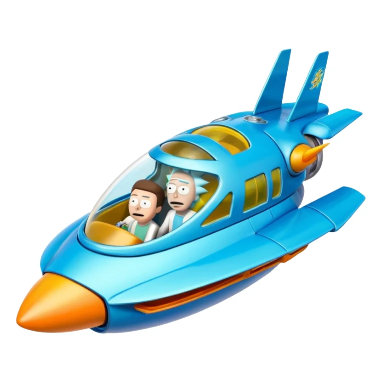 Hot wheels Rick and Morty flying in a spaceship to citadel sticker