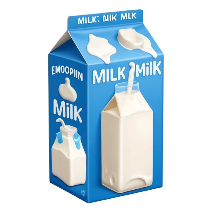 blue and white milk carton with milk label sticker