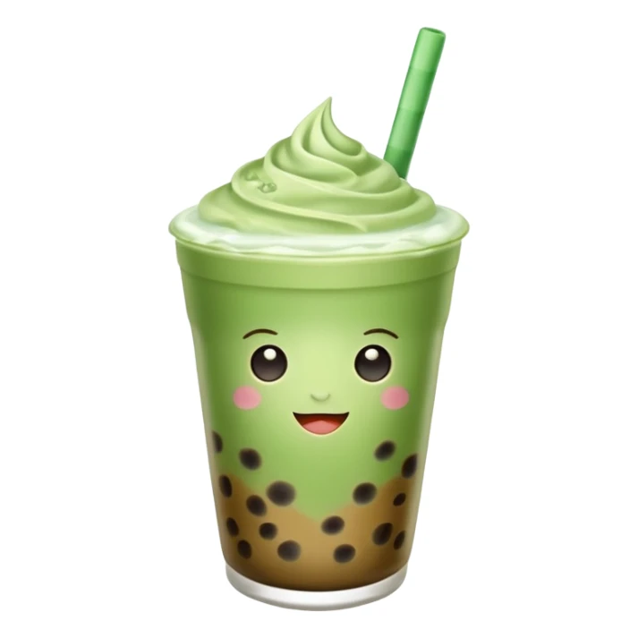 matcha latte with boba and ice without sticks and add a lil coffee  sticker