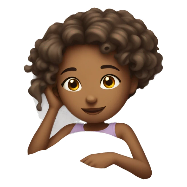 Girl relaxing in bed, girly and cute sticker