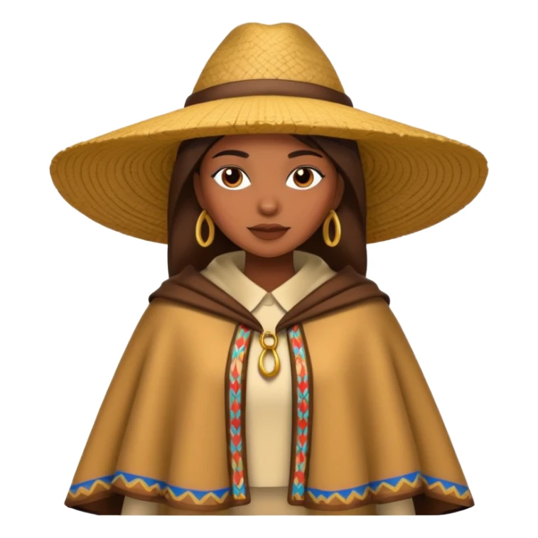 brown skin woman with fashion pancho sticker