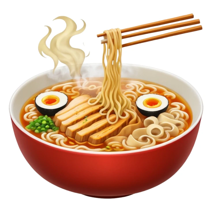 smoking hot ramen, smoking coming through it sticker