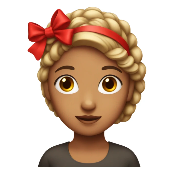 A girl with a red bow on her head sticker