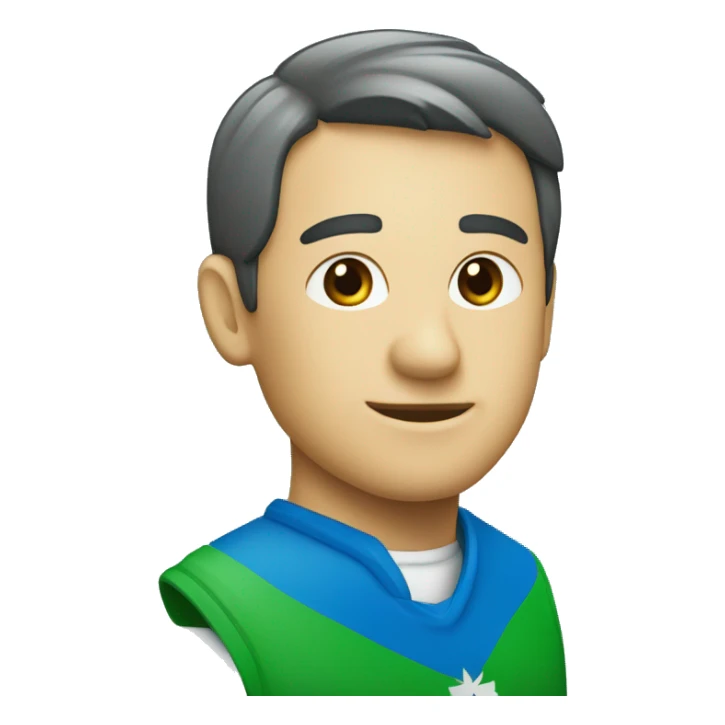 bandera como  en azul y verde con una "J" sticker