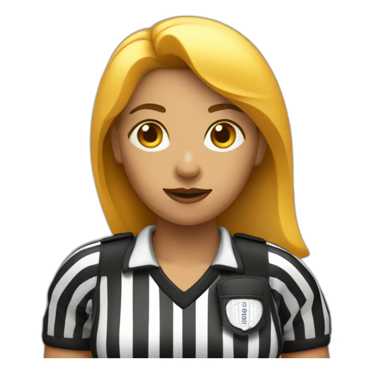 female basketball referee with whistle in hand  sticker