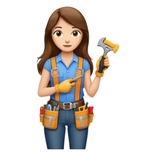 beautiful girl with long brown hair constructing new lounge room area with flat screen tv and couch sticker