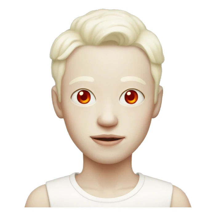 an albino person with red eyes sticker