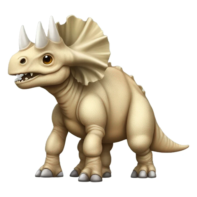 A Triceratops fossil with a tutu and point shoes sticker