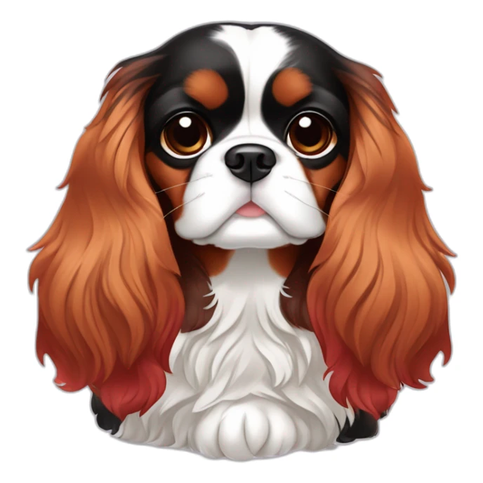 Cavalier King Charles Spaniel tricolor and cherry sticker