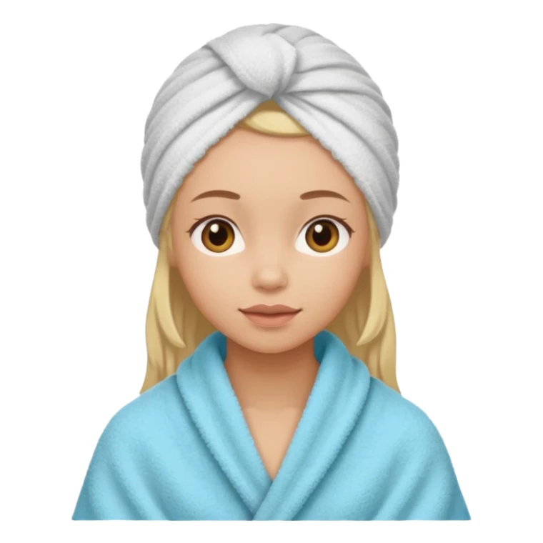 Face care girl hair covered with towel sticker