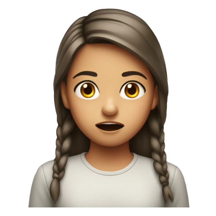 A young girl with a very shocked expression on her face sticker