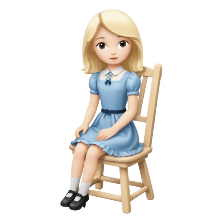 Blonde Doll Sitting On The Chair sticker