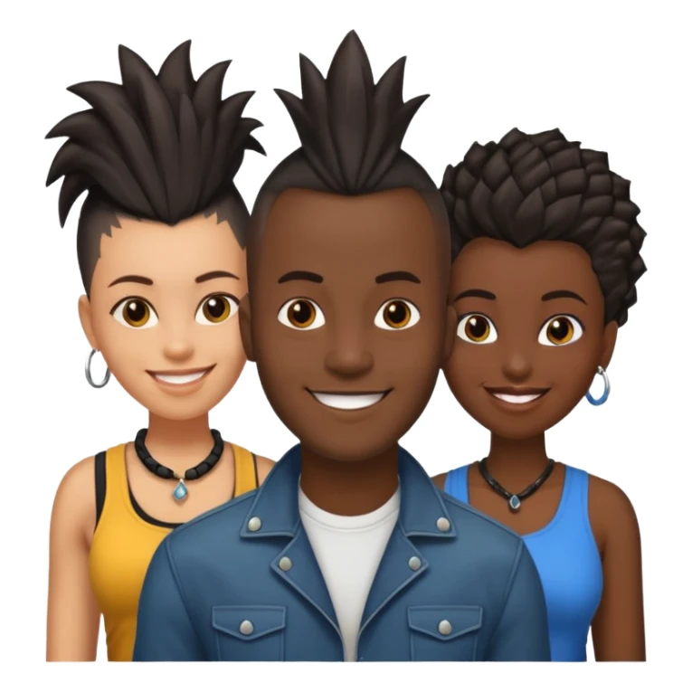 Black man with  Mohawk with black women  sticker