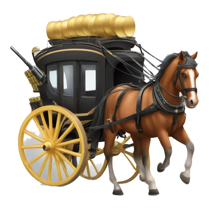 A horse-drawn carriage with ammunition sticker