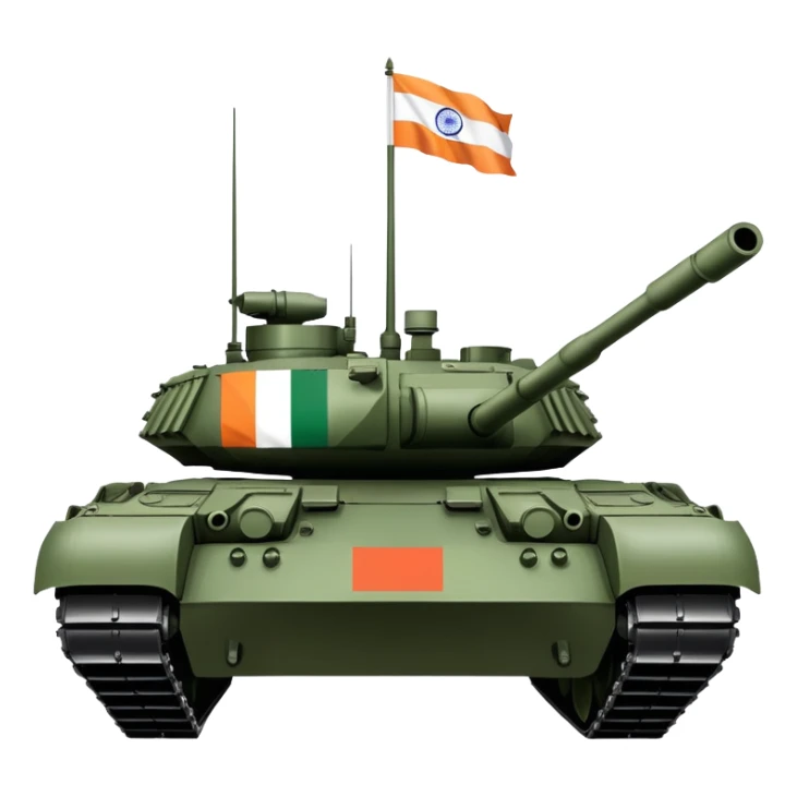 Indian military Arjun battle tank with Indian flag colors sticker